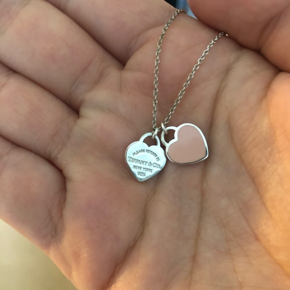 *SOLD* Tiffany and Co Pink Heart Necklace - Picture 1 of 3